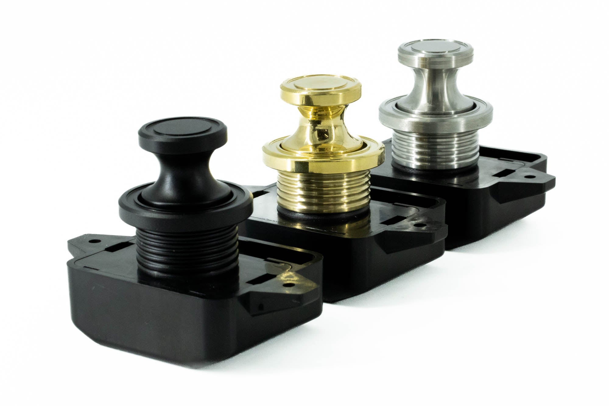 Black Aluminium Push Button Cabinet Latch